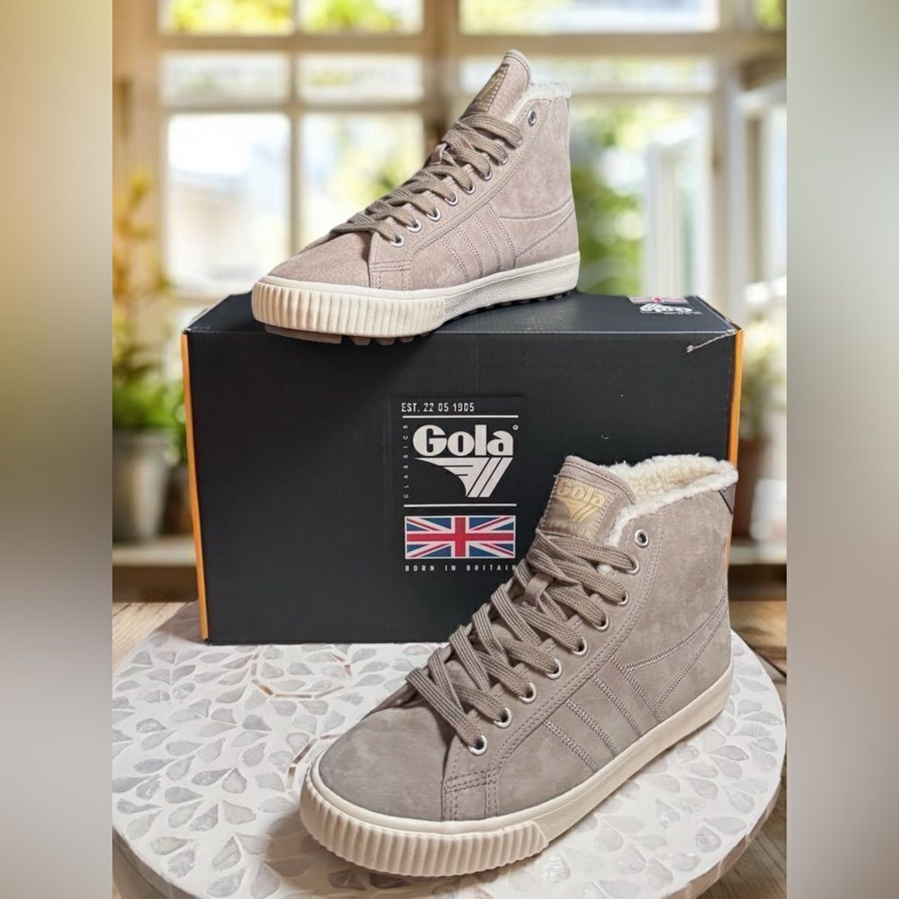 Gola Nordic High Plimsolls Rhino Sherpa Lined High Top Lace Up Sneaker Boots Wom